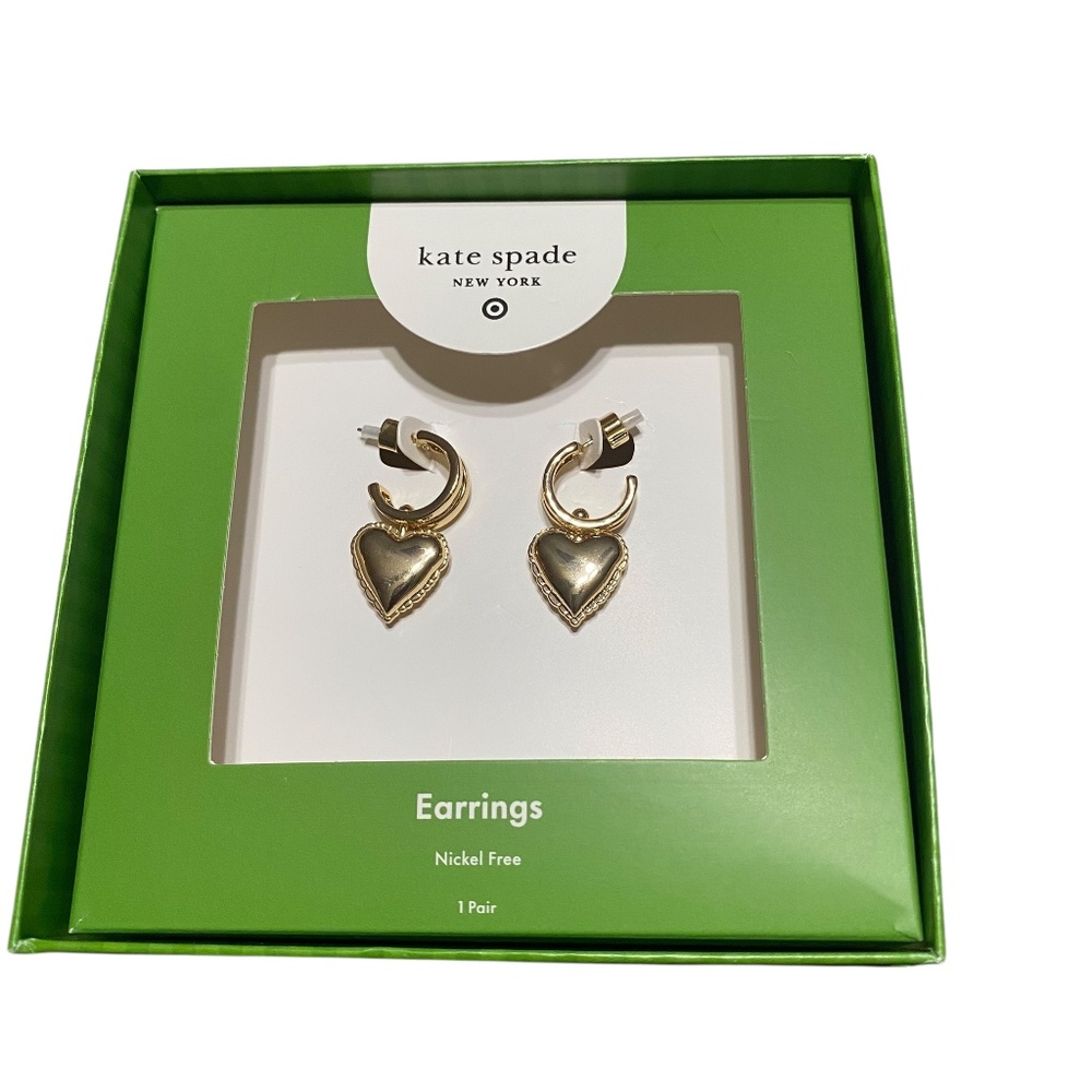 Kate Spade New York x Target Gold Balloon Heart Drop Earrings Trendy Nickel Free